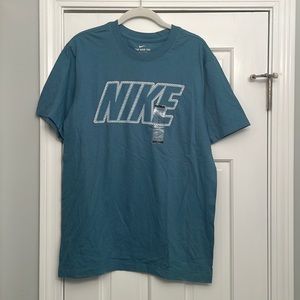Blue Nike Tee with grey/white logo